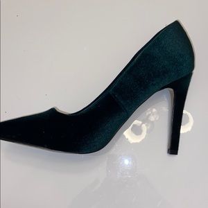 Velvet Emerald Green Heels